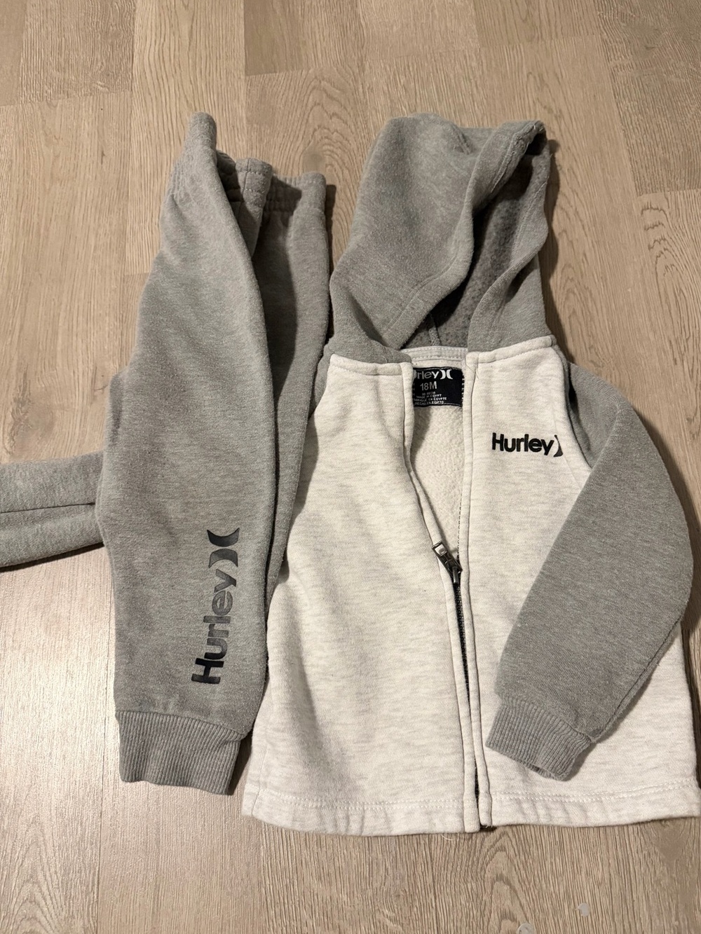 Hurley Two-Tone Gray Zip Hoodie for Kids
